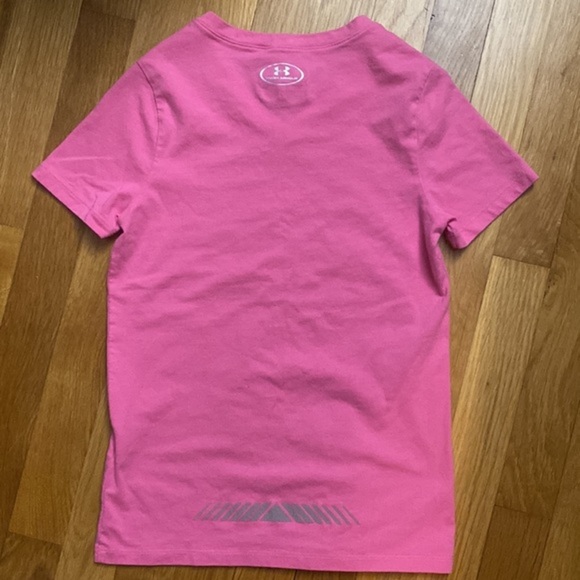 Under Armour Girls HeatGear Short Sleeve “It’s Always a Race” Shirt Youth Small - Picture 4 of 4